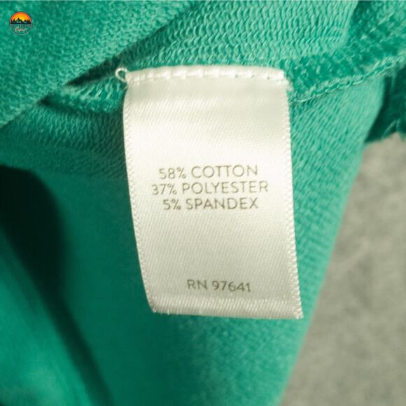 J. Jill Fit Pullover Sweatshirt Green Verde Long Sleeve V-Neck Pockets Women's L - Picture 10 of 11